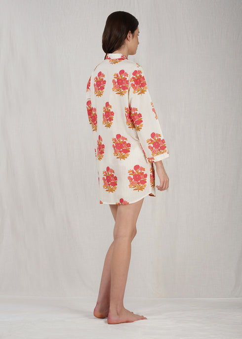 Women's Floral Nightshirt Set